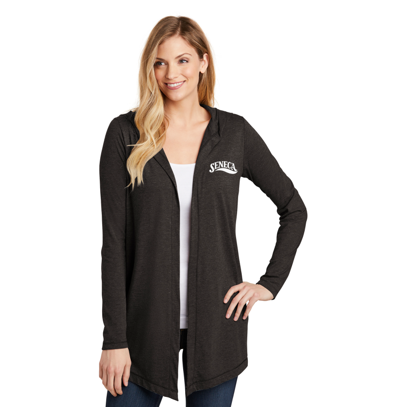 DT156 District ® Women’s Perfect Tri ® Hooded Cardigan; LEFT CHEST EMBROIDERED LOGO DT156 District ® Women’s Perfect Tri ® Hooded Cardigan; LEFT CHEST EMBROIDERED LOGO
