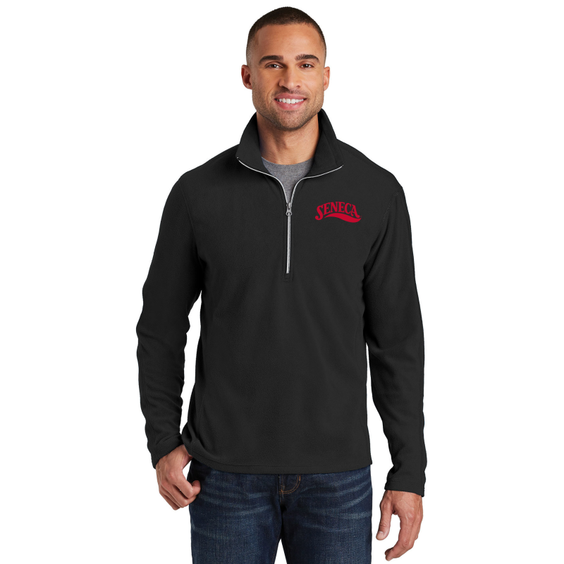 F224 Port Authority® Microfleece 1/2-Zip Pullover, LEFT OVERHEART EMBRIDERY