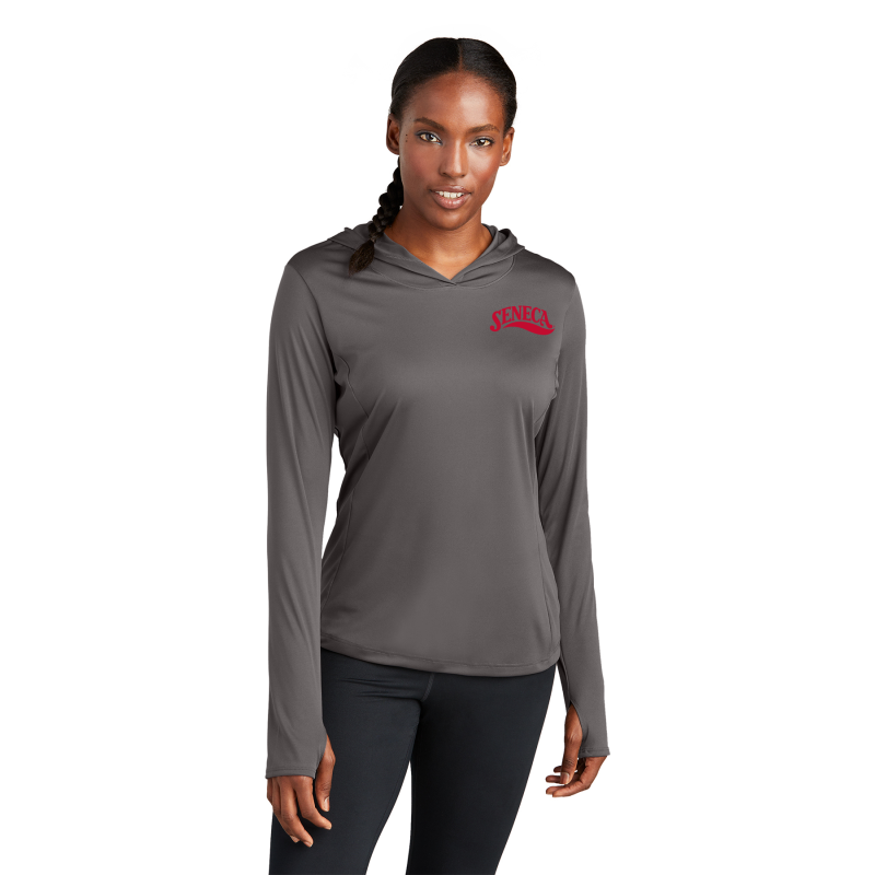   LST358 Sport-Tek ® Ladies PosiCharge ® Competitor ™ Hooded Pullover; LEFT CHEST EMBROIDERED LOGO