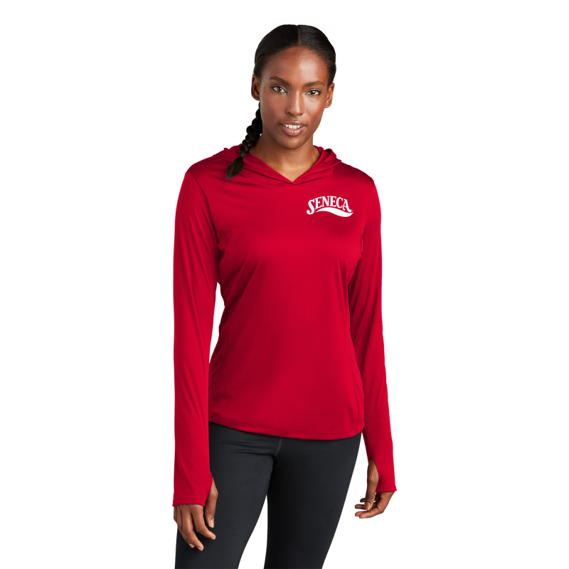   LST358 Sport-Tek ® Ladies PosiCharge ® Competitor ™ Hooded Pullover; LEFT CHEST EMBROIDERED LOGO